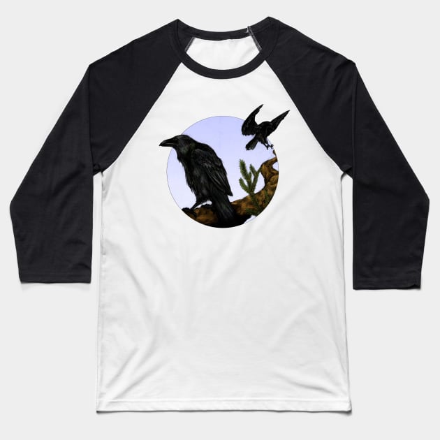 Hugin and Munin Baseball T-Shirt by AniaArtNL